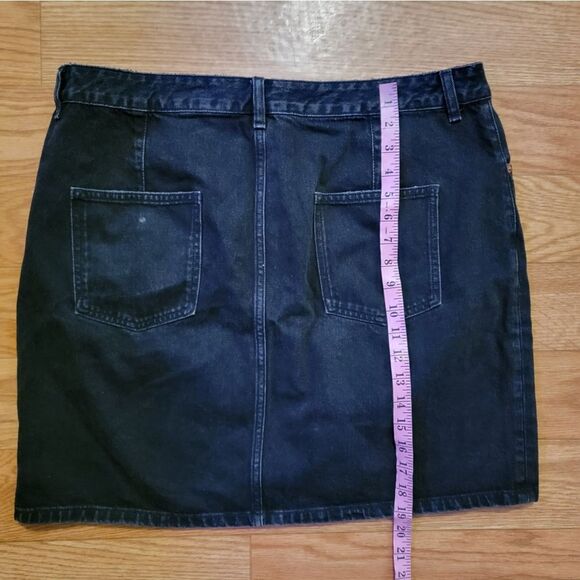 Asos Design Black Denim High Rise Skirt - Picture 7 of 12